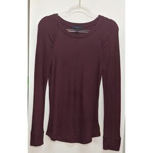 Sanctuary Modal Long Sleeve Waffle Knit Top size L